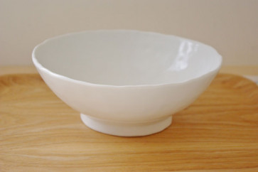 Hand-formed ramen bowls, white, 3 piece set