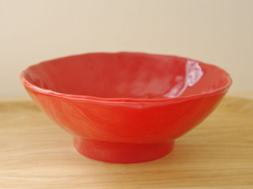Hand-formed ramen bowls, red, 3 piece set