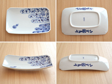 Made in Japan, Japanese dishes, Mino ware, AIRINDO broiled fish dishes, 4 piece set, sushi