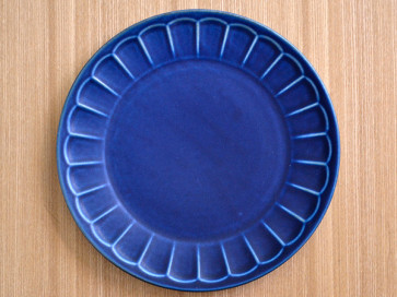 Flower 23cm rim plates, navy, 4 piece set, sushi