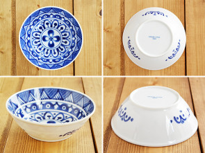 Majolica bowls, 14.5cm, 4 piece set, lightweight dishes