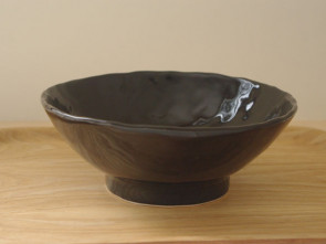 Hand-formed ramen bowls, black, 3 piece set
