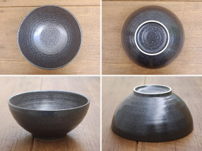 Extra-large bowls, black, 2 piece set